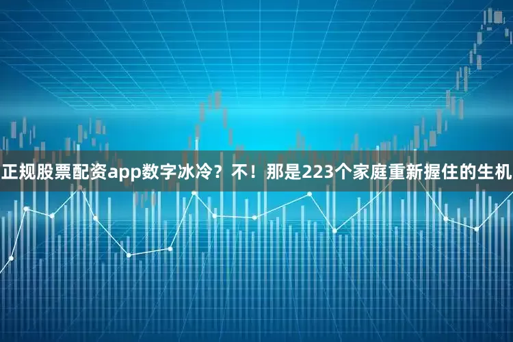 正规股票配资app数字冰冷？不！那是223个家庭重新握住的生机